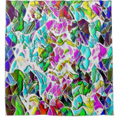 ミルクのシチューに浮かぶ非常に色の抽象芸術の形 シャワーカーテン (正面)