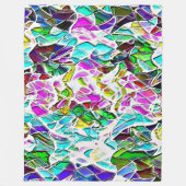 ミルクのシチューに浮かぶ非常に色の抽象芸術の形 フリースブランケット (正面)