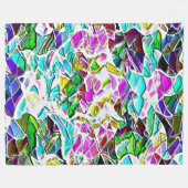 ミルクのシチューに浮かぶ非常に色の抽象芸術の形 フリースブランケット (正面(横))