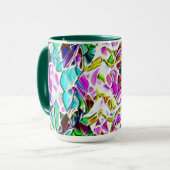 ミルクのシチューに浮かぶ非常に色の抽象芸術の形 マグカップ (正面左)