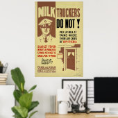 ミルクのトラック警告カーFDAの1940 WPAヴィンテージヘルス ポスター (ホームオフィス)