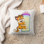 ミルクのベビーボトル付き虎 クッション (ブランケット)