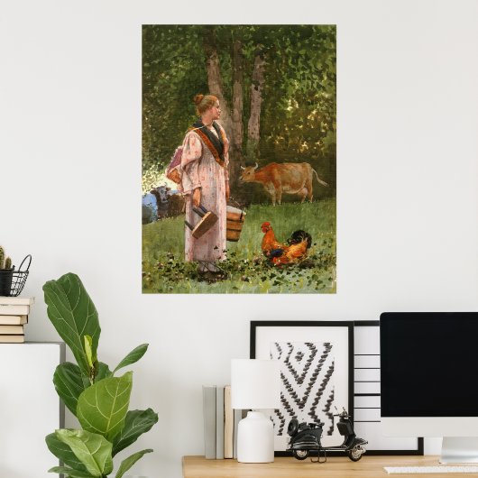ミルクのメイドは、ウィンスロー・ホーマーの手で ポスター (ホームオフィス)