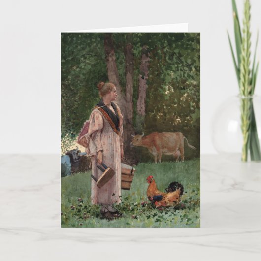 ミルクのメイド | ウィンズローホーマー カード (正面)
