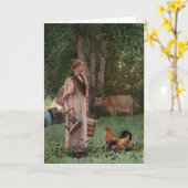 ミルクのメイド | ウィンズローホーマー カード (黄色い花)