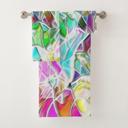 ミルクの中で柔らかな色の抽象芸術の形 バスタオルセット (インサイチュ)