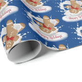 ミルクの中のホリデーシーズンジンジャーブレッドマン ラッピングペーパー (ロールコーナー)