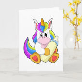 ミルクの瓶を持ったユニコーン カード (黄色い花)