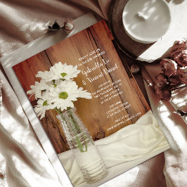 ミルクの白いデイジーボトル国の結婚式 招待状