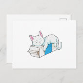 ミルクを持つ猫 ポストカード (正面/裏面)