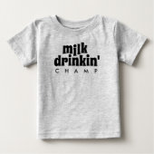 ミルクを飲むチャンピオン ベビーTシャツ (正面)