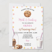 ミルクアンドクッキーガールファースト誕生日招待状 招待状 (正面)