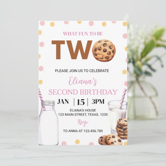 ミルクアンドクッキーガール誕生日招待状 招待状 (スタンド正面)