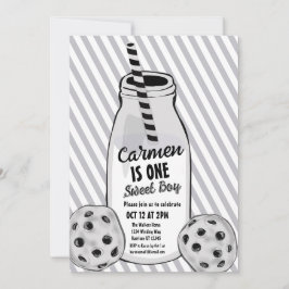 ミルクアンドクッキースイートボーイファースト誕生日 招待状