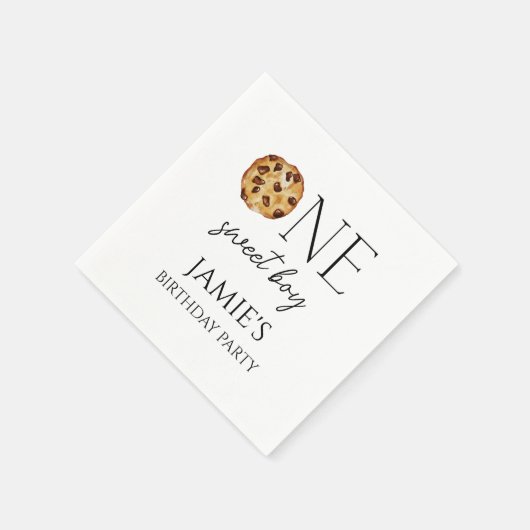 ミルクアンドクッキースウィートワンボーイ誕生日 スタンダードカクテルナプキン (角)