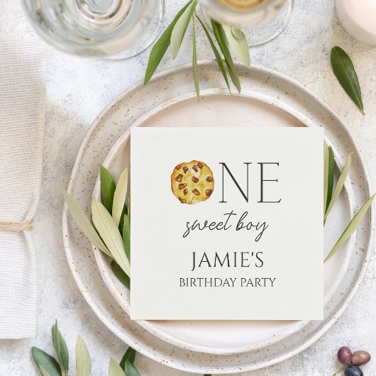 ミルクアンドクッキースウィートワンボーイ誕生日 スタンダードカクテルナプキン