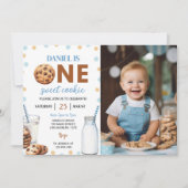 ミルクアンドクッキーボーイ1歳招待状 サンキューカード (正面)