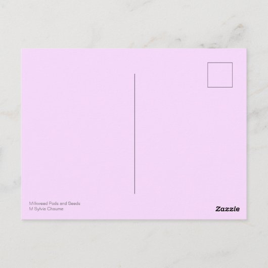 ミルクウィードのさやアート種カラフル子 ポストカード (裏面)