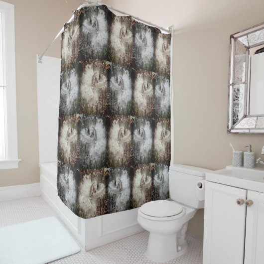 ミルクウィードのポッドを開く |シルクの種子 |フィルタ シャワーカーテン (インサイチュ)