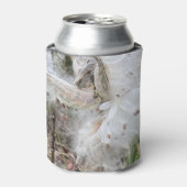 ミルクウィードのポッドを開く |シルクの種子 | 缶クーラー (缶正面)