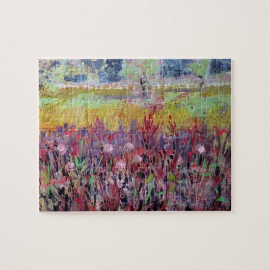 ミルクウィードの草原の絵画 / アーティスト ラリー・レルー ジグソーパズル (横)