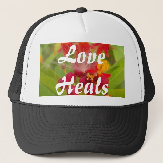 ミルクウィードアーカラフルトプリントのラブリーフローラ キャップ (正面)