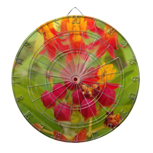 ミルクウィードアーカラフルトプリントのラブリーフローラ ダーツボード (正面)