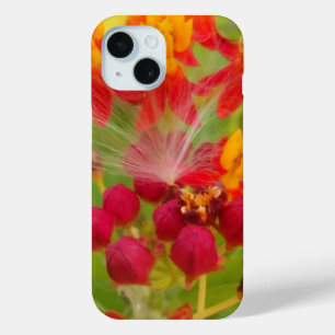 ミルクウィードアーカラフルトプリントのラブリーフローラ iPhone 15ケース