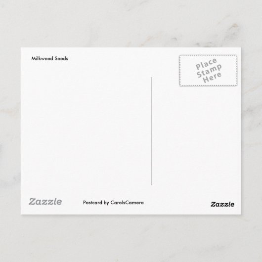 ミルクウィードシードはがき ポストカード (裏面)