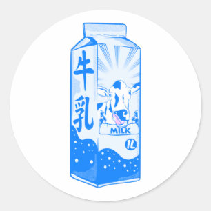 ミルクカートン日本の漢字 ラウンドシール