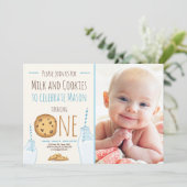 ミルククッキーパーティの招待状ボーイ誕生日 招待状 (スタンド正面)