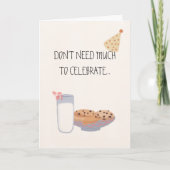 ミルククッキーパーティーハットかわいい水色誕生日 カード (正面)