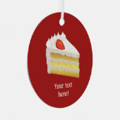 ミルクケーキスライス – Tres Leches Sponge – あなたのテキストM メタルオーナメント (正面右)
