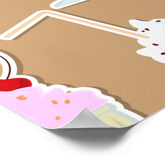 ミルクシェイクおもしろいデザインオンタン ポスター (角)