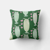 ミルクシェイクおもしろいミントカートゥーンレトロパターンキュートおもしろい クッション (裏面)