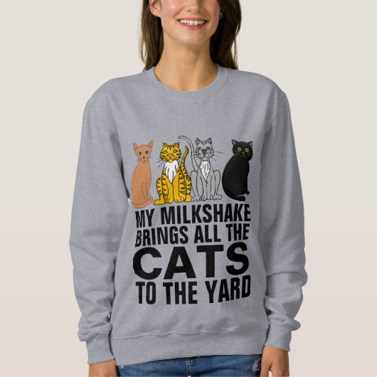 ミルクシェイクが猫をYARD CAT T SHIRTSに連れて行く スウェットシャツ (正面)