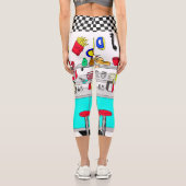 ミルクシェイクと50年代のグラフィック、ホットドッグレトロ カプリレギンス (裏面)