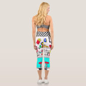 ミルクシェイクと50年代のグラフィック、ホットドッグレトロ カプリレギンス (裏面)