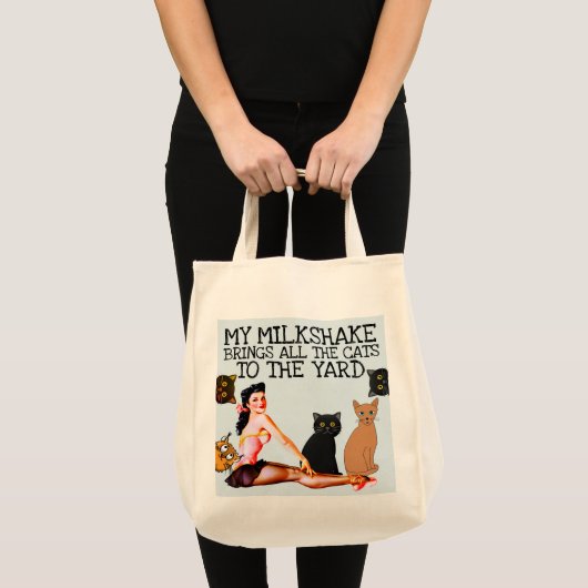 ミルクシェイクは全ての猫たちを庭のトートに トートバッグ (正面(商品))