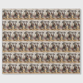 ミルクシェイクを共有するアイルランドの猟犬 ラッピングペーパー (フラット)