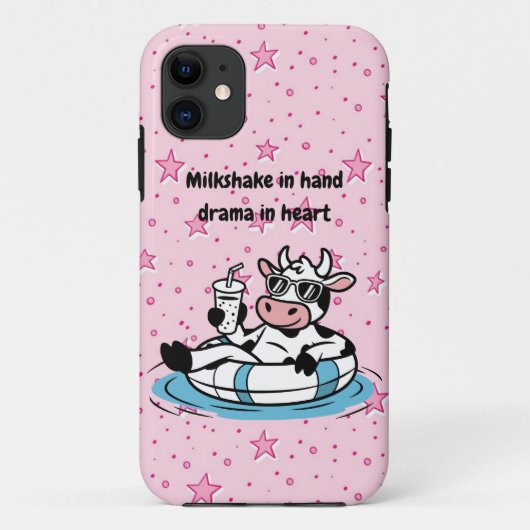 ミルクシェイクを手に、ドラマを胸に | クールカウ iPhone Case-Mate iPhoneケース (裏面)