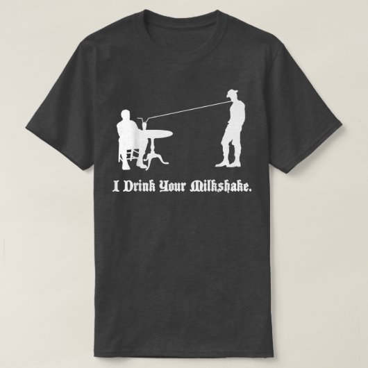 ミルクシェイクを飲んで飲む Tシャツ (デザイン正面)