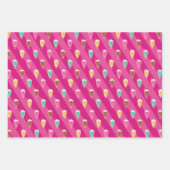 ミルクシェイク柄のラッピング紙(ブラウンとピンク) ラッピングペーパーシート (正面3)