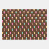 ミルクシェイク柄のラッピング紙(ブラウンとピンク) ラッピングペーパーシート (正面3)