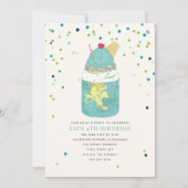 ミルクシェイク熱狂するアイスクリームバースデーパーティー 招待状 (正面)