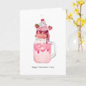 ミルクシェイク バレンタインデー 愛してる 乳製品が大好き カード (黄色い花)