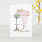 ミルクシェイク マウス グリーティング カード (黄色い花)