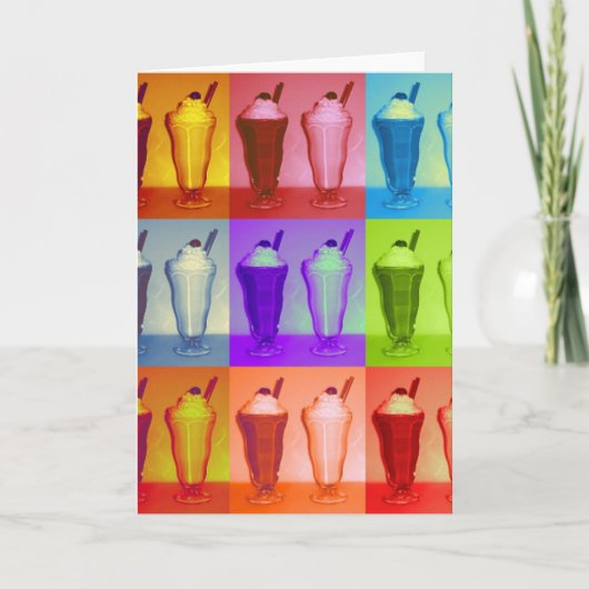 ミルクシェーポップ・アートのズ・アート・グリーティング・カード カード (正面)