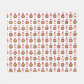 ミルクジャグチョコレートチップクッキースナック食品グルメ フリースブランケット (正面(横))