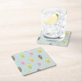 ミルクセーキパターン スクエアペーパーコースター (インサイチュ)